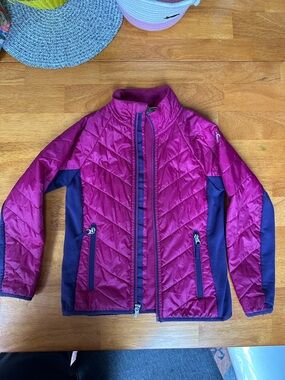 Smartwool Magenta and Navy Quilted Kids Puffer Jacket